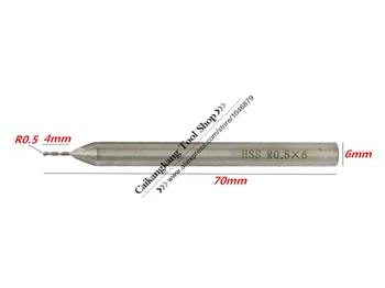 Nové 2Flute R0.5 Hlavu 1mm Loptu mlyny nástroje na Frézovanie Loptu konci mlyny CNC nástroje W4Mo3Cr4V1 HSS a Hliník R0.5*6*4*70 mm
