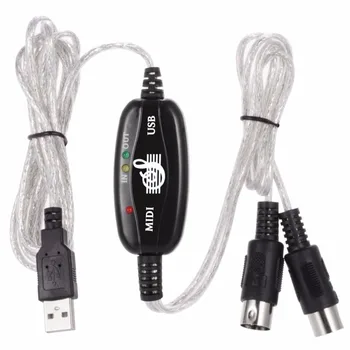 Nové 2M Klávesnice k PC, USB MIDI Kábel PC Converter Hudby Klávesnice Kábel USB V-OUT, MIDI Kábel Rozhrania #K475