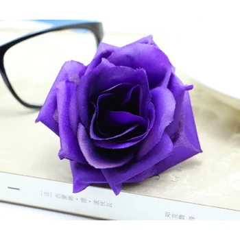 NOVÉ 50PCS Deep purple Umelé Ruže Kvet Hodvábnej Hlavy Dekorácie pre Svadobné Party Banquet Dekoratívne Kvety