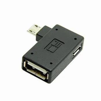 Nové 90 Stupňov Doľava Šikmého Micro USB 2.0 A OTG Host Adapter
