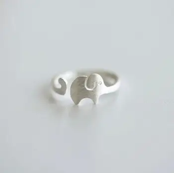 Nové 925 Sterling Silver Strieborné Prstene Slon Krúžok Otvoriť Krúžky Pre Dievča Ženy Darček Módne Šperky