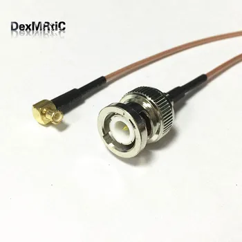 Nové BNC Samec Prepínač MCX Muž Plug Pravý Uhol pigtail kábel RG178 Veľkoobchod 15 CM 6