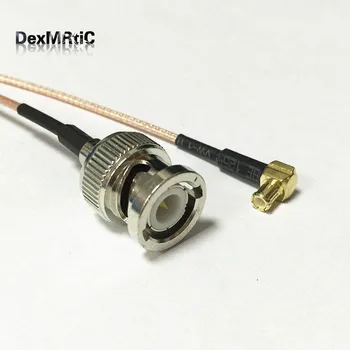 Nové BNC Samec Prepínač MCX Muž Plug Pravý Uhol pigtail kábel RG178 Veľkoobchod 15 CM 6