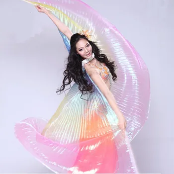 Nové Brušného Tanca Isis Krídla pre Ženy pekné, Egypt štýl Gradient farba tanec Krídla pre Fáze Show Rekvizity IsisWings,bez Stick