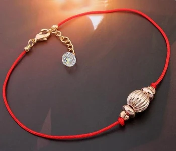 Nové Classic červený povrázok lano, reťaz korálky kúzlo náramok Vyrobený s Rakúskom Crystal na Valentína darček