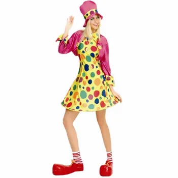 Nové cosplay Dot klaun kostým sexy dospelých žien Siamské klaun vyhovovali Halloween Maškaráda