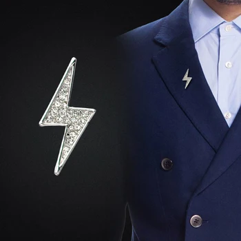 Nové dekoratívne kovové kryštály osvetlenie golier pin brošňa mužský oblek golier na košeli Brošňa osobnosti šperky pin príslušenstvo 6pcsx