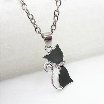 Nové dorazí 1 ks Módne Dievča Lady Zvierat Black Cat náhrdelník Šperky S Retiazky 50 cm Náhrdelník Šperky Psa Packa Náhrdelník