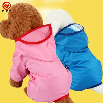 Nové dorazí XS-XXL veľkosti malého psa pršiplášte nepremokavé rainwear pet šaty s kapucňou teddy čivava, pláštenka Jumpsuit ZL288