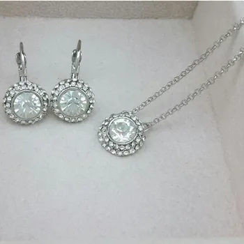 Nové Elegantné Šperky Set Conjunto Joias S Austrian Crystal Silver Deň matiek Darček Na Jej Svadbu Svadobné