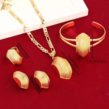 Nové Etiópskej Afriky Kríž Šperky Sady 24K Gold Color Fashion Tradičné Šperky Set
