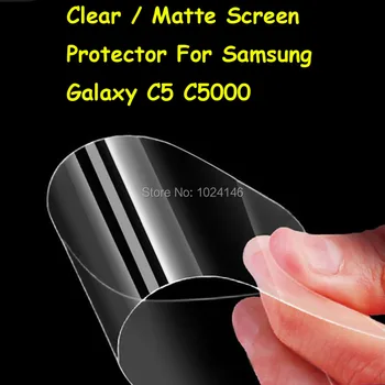 Nové HD Jasné / Anti-Glare Matný Screen Protector Samsung Galaxy C5 C5000 5.2 Palce Ochranný Film Stráže S čistiacou Handričkou