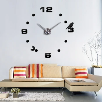 Nové hodiny, hodinky, hodiny Veľké Samolepky na Stenu domáce dekorácie Obývacia Izba 3d diy Akryl zrkadlo horloge zadarmo horúce doprava