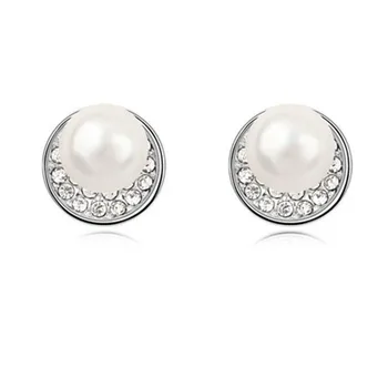 Nové imitácia perly retro náušnice veľkoobchod pearl stud náušnice šperky dámske strany svadobné svadobné šperky, strieborné pozlátené