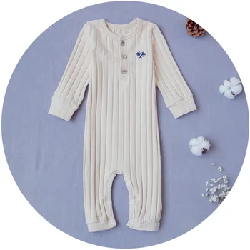 Nové Jesenné Dieťa dievča jumpsuit Pyžamá dojčatá Remienky Novorodenca bavlna, dlhý rukáv spodná bielizeň prekladané jumpsuit Najvyššej kvality