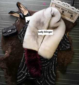 Nové Jesenné Zimné faux fox kožušiny šatku dlho strany pashmina ženy, luxusné mäkké hladká dlhý, široký šál mäkké umelú kožušinu šál