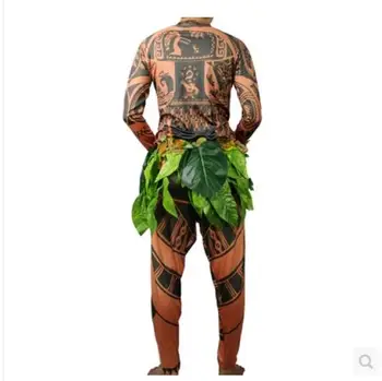 Nové Kresleného Filmu Moana Maui Cosplay Kostým pánskej Módy Halloween Karneval Top Celý Rukáv Vytlačené T-tričko + Nohavice