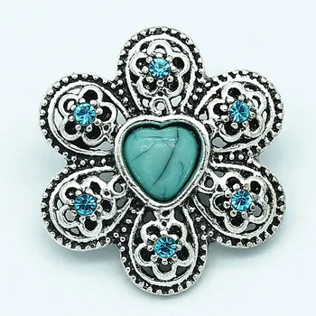 Nové KZ1397 Krásy turquoisestone vzor Slon kvety hviezdice 20 MM modul tlačidiel snap fit náramok šperky veľkoobchod