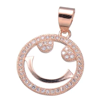 Nové Kúzlo Šťastný Úsmev na Tvár Šperky Zistenia Prívesok Micro Pave Zirkón zobrazili kľúčové tlačidlá Pre Náhrdelníky Náramky DIY CHF323