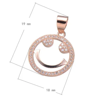 Nové Kúzlo Šťastný Úsmev na Tvár Šperky Zistenia Prívesok Micro Pave Zirkón zobrazili kľúčové tlačidlá Pre Náhrdelníky Náramky DIY CHF323