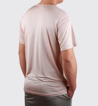 Nové letné hodváb pletené o-krku-krátke sleeve t-shirt muž tričko muž