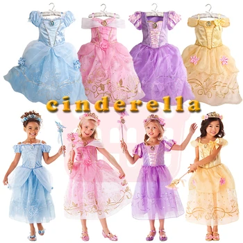 Nové Letné Kvetinové Dievčatá Elsa Šaty pre Dievčatá Rapunzel Party Šaty Deti Sofia Princezná Šaty, Oblečenie pre Deti Bridesmaid, Kostým