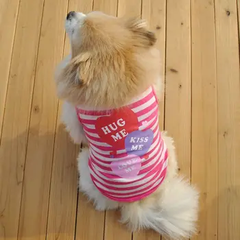 Nové Letné Psa Vesty Ružový Fialový Prúžok Bavlna Vesta Roztomilý T-Shirt Šaty, Kabát Cothing Pre Malé Psy, Mačky Puppy Veľkosť XS-L
