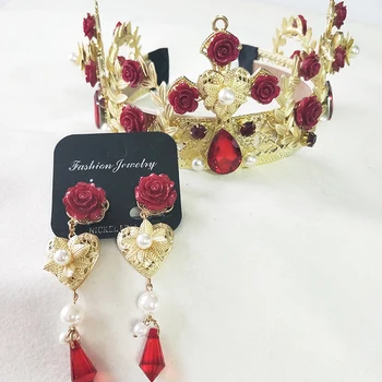Nové Lmited Edition Luxusné Nevesta Svadobné Headdress Barokový Koruny Vintage Módy Kríž šperky, ozdoby Kráľovná ženy, Vlasy, Šperky