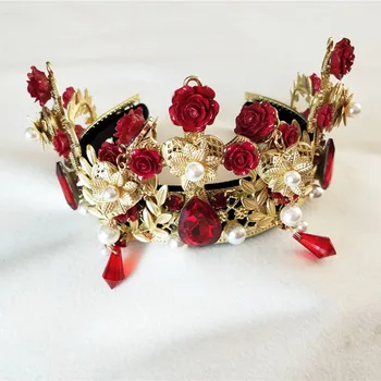 Nové Lmited Edition Luxusné Nevesta Svadobné Headdress Barokový Koruny Vintage Módy Kríž šperky, ozdoby Kráľovná ženy, Vlasy, Šperky
