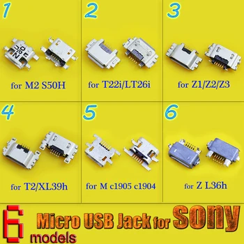 Nové Micro USB Konektor Konektor Samica 5 pin Plnenie Zásuvka Pre Sony Xperia M C1904 C1905 C2004 C2005 Z Z1 L39H Z2 L50W Z3 L55T