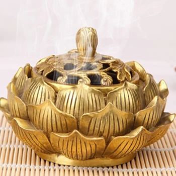 Nové Mini Tibetskej Lotus Kadidlo Horák Domova Zliatiny Bronzu Kovové Remeslo Zlaté, Medené Mini Lopatku Buddha Kadidlo Držiteľ
