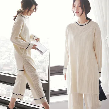 Nové modely na Jar a na jeseň prekladané bavlna Home service ženy kórejských žien príležitostné voľné jednoduché pohodlie ženy cvičenie oblek