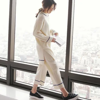 Nové modely na Jar a na jeseň prekladané bavlna Home service ženy kórejských žien príležitostné voľné jednoduché pohodlie ženy cvičenie oblek