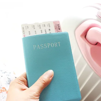 Nové Módne Cestovný Pas Kryt Pu Kože, Ružový Black Držiteľa Pasu Chránič ID Kartu Ticket Organizátor Prípade Peňaženky