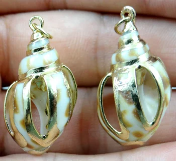 Nové Módne Conch Shell Sea SHELL Gem PRÍVESOK Korálky Tvorby šperkov 6pcs P378