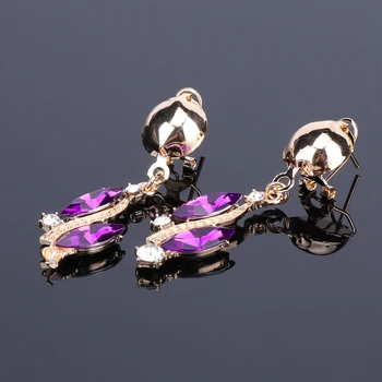 Nové Módne Fialové Kamienky Crystal Vyhlásenie Náhrdelník Svadobné Šperky Sady Dekorácie, Šperky Náhrdelníky Darčeky pre Ženy