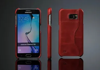 Nové Módne Full-zrna pravej Kože Zadný Kryt puzdro pre Samsung Galaxy S6 Kvalitný Olej-vosk Značky Pôvodné Nádherné