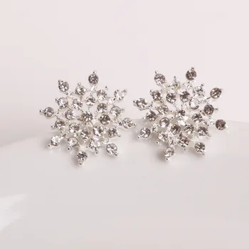 Nové Módne Hot Predaj Pendientes Šperky 2016 Drahokamu Crystal Snowflake Stud Náušnice Pre Ženy Accesorios Mujer Pendientes