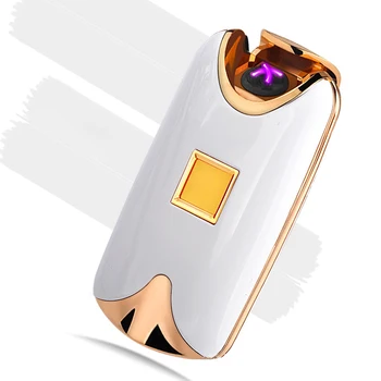 Nové Módne Hot Predaj USB Elektronické Dual Arc Kovové Flameless odtlačkov prstov Nabíjateľná Vetru Cigaretový Zapaľovač