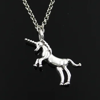 Nové módne jednorožec kôň Prívesky kolo kríž reťazca krátke dlhé Pánske Dámske strieborný náhrdelník Šperky Darček