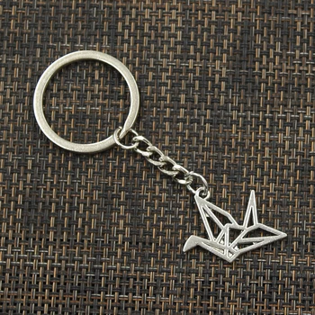 Nové Módne Keychain 23*29mm origami žeriavov papiera Prívesky DIY Mužov Šperky Auto Kľúč Reťazca Krúžok Držiak Suvenír Pre Darček