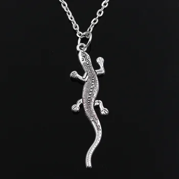 Nové módne lizard gecko Prívesky kolo kríž reťazca krátke dlhé Pánske Dámske strieborný náhrdelník Šperky Darček