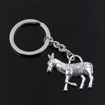 Nové módne mužov 30 mm keychain DIY kovový držiak reťaze vintage somár burro 33*30 mm antické striebro prívesok