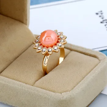 Nové Módne Prst Prsteň Pre Ženy Veľké Kvety Crystal Krúžok Kamienkami Nastaviteľné Zásnubné Prstene Snubné Prstene FQ176