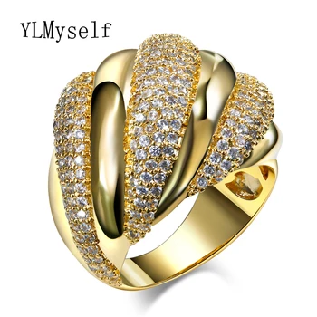 Nové Módne Prsteň! Biela a Zlatá farba šperky, Dlažobné kamene krištáľ Luxusné veľkoobchod veľa najlepšími priateľmi veľké prstene pre ženy
