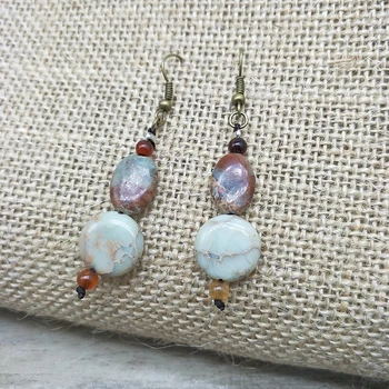 Nové módne retro perlové náušnice v tvare prírodného kameňa korálky, ručne vyrábané šperky, náušnice pre ženy