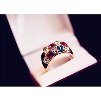 Nové módne svadobné prst prstene pre ženy, mužov značka crystal shine šperky vysokej kvality obľúbený darček #RI005