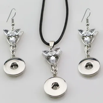 Nové módne šperky sady vintage Dream catcher drop visieť DIY 18 mm tlačidlo náušnice s drážkou tlačidlo náhrdelník pre ženy, dievčatá