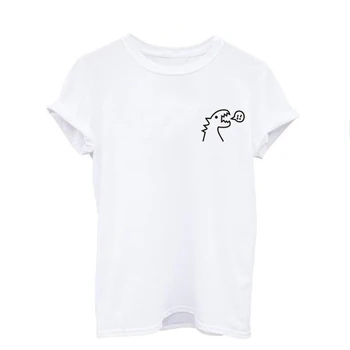 Nové Módne Ženy Letné tričká, košele, topy Krátky Rukáv O-krku Zábavné Model Dinosaura Print t shirt tees pre lady plus veľkosť
