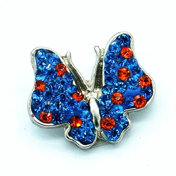Nové Módne Živý Farebný Motýľ Drahokamu&Hliny príručka 18 MM modul tlačidiel DIY modul príslušenstvo šperky Krásy KZ2125